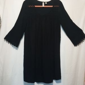 Black dress with lace trim